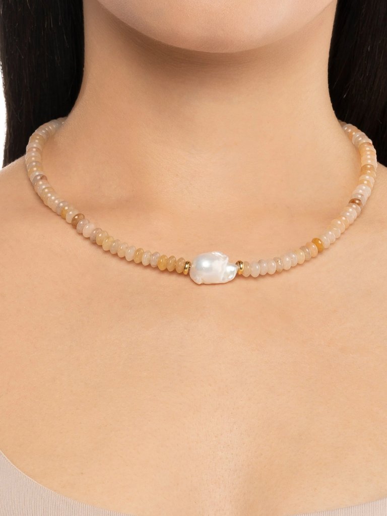 Mayamar - Nwt - Topaz Beaded Baroque Pearl Necklace